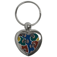 Authentic Aboriginal Art - Riverside Dreaming Key Chain (heart) by hogartharts