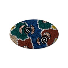 Authentic Aboriginal Art - Riverside Dreaming Sticker (oval) by hogartharts