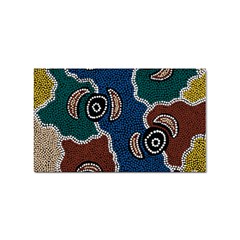 Authentic Aboriginal Art - Riverside Dreaming Sticker Rectangular (100 Pack) by hogartharts