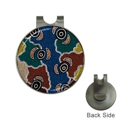 Authentic Aboriginal Art - Riverside Dreaming Hat Clips With Golf Markers by hogartharts