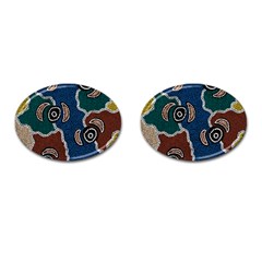 Authentic Aboriginal Art - Riverside Dreaming Cufflinks (oval) by hogartharts