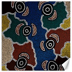 Authentic Aboriginal Art - Riverside Dreaming Canvas 12  X 12  by hogartharts