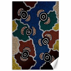 Authentic Aboriginal Art - Riverside Dreaming Canvas 12  X 18  by hogartharts