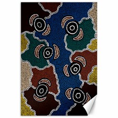 Authentic Aboriginal Art - Riverside Dreaming Canvas 24  X 36  by hogartharts