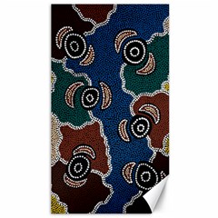 Authentic Aboriginal Art - Riverside Dreaming Canvas 40  X 72  by hogartharts