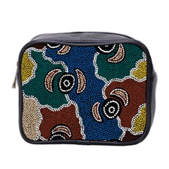 Authentic Aboriginal Art - Riverside Dreaming Mini Toiletries Bag (two Sides) by hogartharts