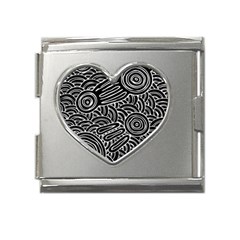 Authentic Aboriginal Art - Meeting Places Mega Link Heart Italian Charm (18mm) by hogartharts