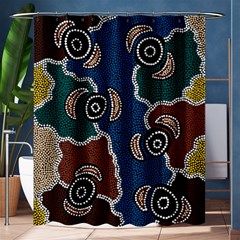 Authentic Aboriginal Art - Riverside Dreaming Shower Curtain 60  X 72  (medium)  by hogartharts