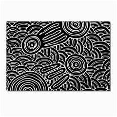 Authentic Aboriginal Art - Meeting Places Postcard 4 x 6  (pkg Of 10) by hogartharts