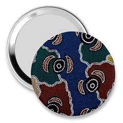 Authentic Aboriginal Art - Riverside Dreaming 3  Handbag Mirrors by hogartharts