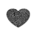 Authentic Aboriginal Art - Meeting Places Rubber Coaster (Heart) Front