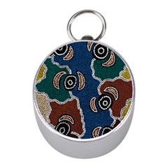 Authentic Aboriginal Art - Riverside Dreaming Mini Silver Compasses by hogartharts