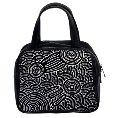 Authentic Aboriginal Art - Meeting Places Classic Handbag (two Sides) by hogartharts