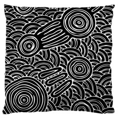 Authentic Aboriginal Art - Meeting Places Large Cushion Case (one Side) by hogartharts