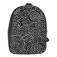 Authentic Aboriginal Art - Meeting Places School Bag (xl) by hogartharts