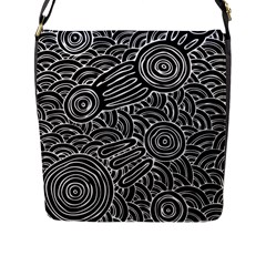 Authentic Aboriginal Art - Meeting Places Flap Closure Messenger Bag (l) by hogartharts