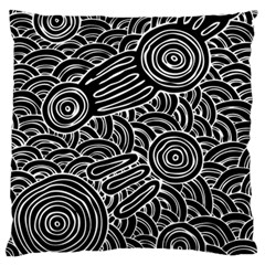 Authentic Aboriginal Art - Meeting Places Standard Premium Plush Fleece Cushion Case (two Sides) by hogartharts