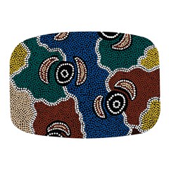 Authentic Aboriginal Art - Riverside Dreaming Mini Square Pill Box by hogartharts