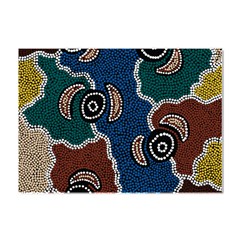 Authentic Aboriginal Art - Riverside Dreaming Crystal Sticker (a4) by hogartharts