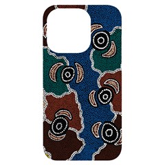 Authentic Aboriginal Art - Riverside Dreaming Iphone 14 Pro Black Uv Print Case by hogartharts