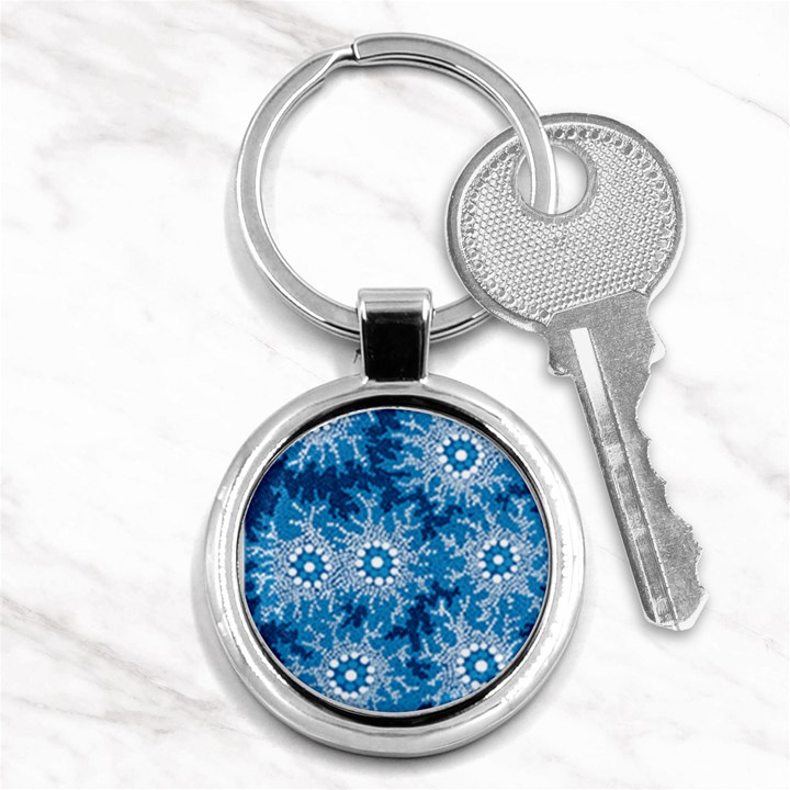 Authentic Aboriginal Art - Waterhole Dreaming Key Chain (Round)