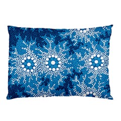 Authentic Aboriginal Art - Waterhole Dreaming Pillow Case by hogartharts