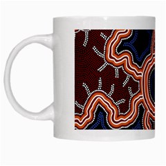 Authentic Aboriginal Art - Pathways White Mug by hogartharts