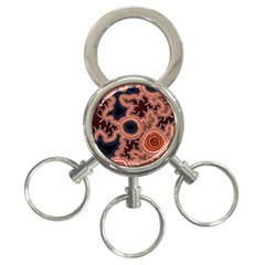 Authentic Aboriginal Art - Pathways 3-ring Key Chain by hogartharts