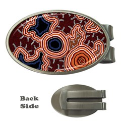 Authentic Aboriginal Art - Pathways Money Clips (oval)  by hogartharts