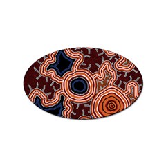 Authentic Aboriginal Art - Pathways Sticker (oval) by hogartharts