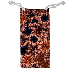 Authentic Aboriginal Art - Pathways Jewelry Bag by hogartharts