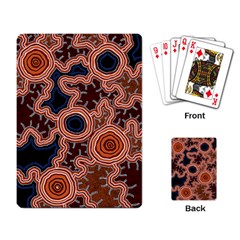 Authentic Aboriginal Art - Pathways Playing Cards Single Design (rectangle) by hogartharts