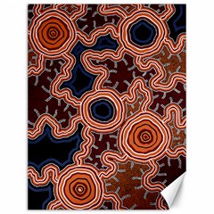 Authentic Aboriginal Art - Pathways Canvas 12  X 16  by hogartharts