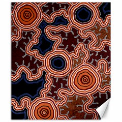 Authentic Aboriginal Art - Pathways Canvas 20  X 24  by hogartharts