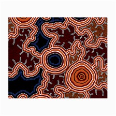 Authentic Aboriginal Art - Pathways Small Glasses Cloth (2 Sides) by hogartharts