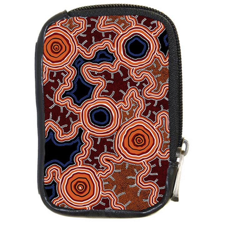 Authentic Aboriginal Art - Pathways Compact Camera Leather Case