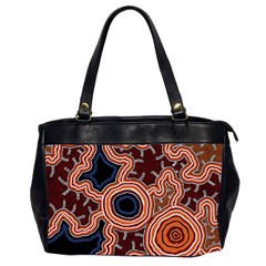 Authentic Aboriginal Art - Pathways Oversize Office Handbag (2 Sides) by hogartharts