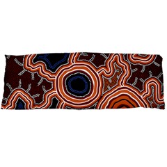 Authentic Aboriginal Art - Pathways Body Pillow Case Dakimakura (two Sides) by hogartharts