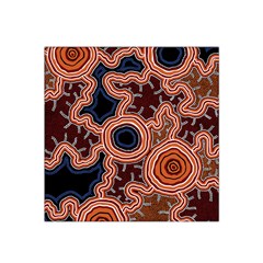 Authentic Aboriginal Art - Pathways Satin Bandana Scarf 22  X 22  by hogartharts