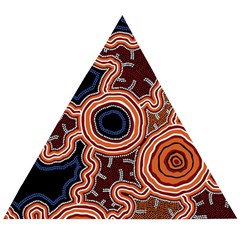 Authentic Aboriginal Art - Pathways Wooden Puzzle Triangle by hogartharts