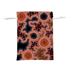 Authentic Aboriginal Art - Pathways Lightweight Drawstring Pouch (l) by hogartharts