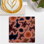 Authentic Aboriginal Art - Pathways UV Print Square Tile Coaster  Front