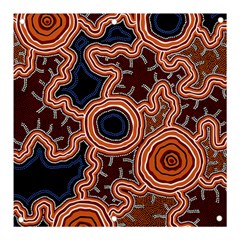 Authentic Aboriginal Art - Pathways Banner And Sign 3  X 3  by hogartharts