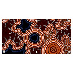 Authentic Aboriginal Art - Pathways Banner And Sign 4  X 2  by hogartharts