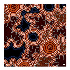 Authentic Aboriginal Art - Pathways Banner And Sign 4  X 4  by hogartharts