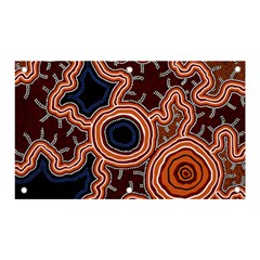 Authentic Aboriginal Art - Pathways Banner And Sign 5  X 3  by hogartharts