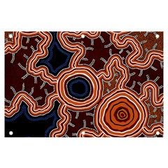 Authentic Aboriginal Art - Pathways Banner And Sign 6  X 4  by hogartharts