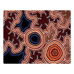 Authentic Aboriginal Art - Pathways Premium Plush Fleece Blanket (large)