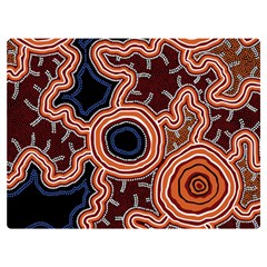 Authentic Aboriginal Art - Pathways Premium Plush Fleece Blanket (extra Small) by hogartharts