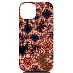 Authentic Aboriginal Art - Pathways Iphone 14 Black Uv Print Case by hogartharts